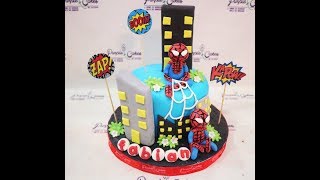 Tutorial Spiderman Fondant Cake [upl. by Bridge]