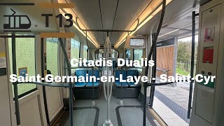 Tramway T13 Citadis Dualis SaintGermainenLaye  SaintCyr [upl. by Ury577]