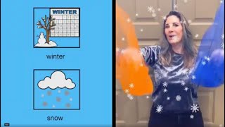 Winter Scarves Music amp Movement Song for kids with AAC UP DOWN AROUND MAKE COLD THROW CATCH [upl. by Cilla794]