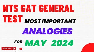 Most Important Analogies for NTS GAT General Test [upl. by Eelsnia439]