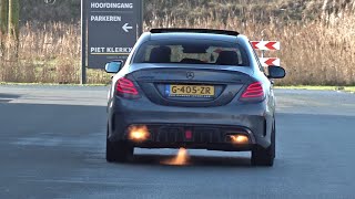 460HP BRABUS MercedesBenz C 43 AMG 4Matic Stage 2  REVS Accelerations Flames [upl. by Meade]