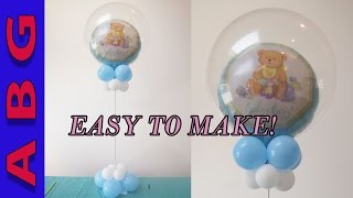 Its a Boy Baby shower Decorations DIY Double Bubble Balloon Centerpiece tutorial idea [upl. by Etselec]