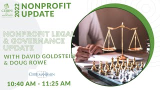 NFP Update 2022 Part III Track A  Nonprofit Legal amp Governance Update [upl. by Acirehs695]