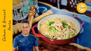 J A S O N’s Salmon amp Broccoli Pasta  Gourmet Cooking Made Easy [upl. by Sinoda]