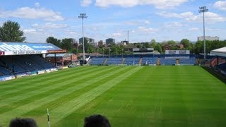 Timelapse of mowing the pitch at Stockport Football ground during Beer Festival 2013 [upl. by Lubeck357]