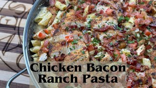 Chicken Bacon Ranch Pasta  OneStopChop [upl. by Ellezig545]