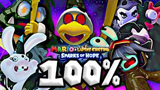 MARIO  LAPINS CRETINS  SPARKS OF HOPE 100  TOUS LES BOSS SECRETS [upl. by Malonis]