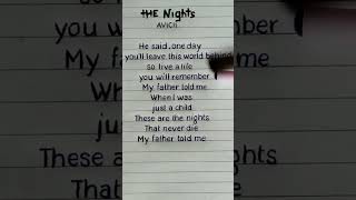 AVICII  THE NIGHTS Lyrics REQUESTED lyrics avicii shorts shortsfeed [upl. by Annohs216]