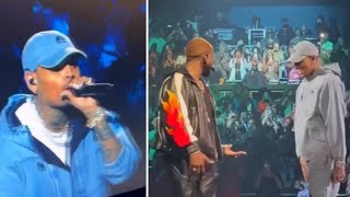 Chris Brown Singing quotUnder The Influencequot While Usher Dances In Vegas [upl. by Aspa160]