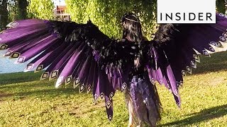 Cosplayer Makes Giant Mechanical Wings [upl. by Suinuj265]