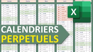 Calendrier annuel et perpétuel avec Excel [upl. by Arriaes]