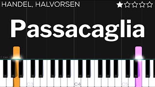 Passacaglia  HandelHalvorsen  EASY Piano Tutorial [upl. by Lyrrad782]