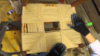 Part 3  Weave A Danish Paper Cord Seat  Infill Pattern wTips [upl. by Nrehtac]