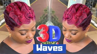 3D waves  Curl waves inspired by Hstyles  How to curl short hair [upl. by Anieral]