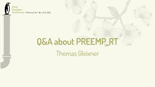 QA about PREEMPRT  Thomas Gleixner [upl. by Kylynn]