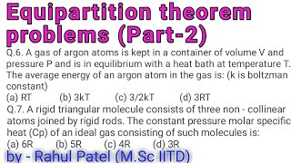 L4Equipartition theorem problems Part2 Thermodynamic amp statistical mechanics [upl. by Daffi]