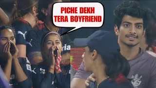 Smriti Mandhana got shy☺️❣️ when BoyfriendPalash Muchhal surprise her from behind afterRCB won final [upl. by Edras198]