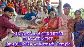 MANASA SARASWATHI amp SHRINIDHI ENGAGEMENT  HAVYAKA STYLE ENGAGEMENT  KURNADU TEMPLE [upl. by Harrison408]