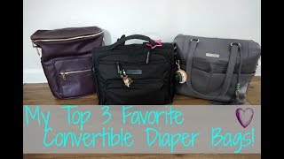 My Top 3 Favorite Convertible Diaper Bags  The Best Diaper Bags I have tried [upl. by Sigismundo]