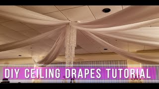 DIY ceiling drapes on a budget Easy ceiling draping tutorial [upl. by Luelle846]