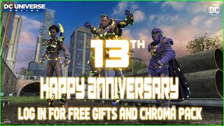 DCUO 13th Anniversary free gifts New FREE Code 2024 [upl. by Akeenat]