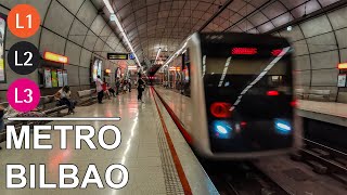 🇪🇸 Bilbao Metro  All the Lines  Todas las Líneas Metro 1  2 Euskotren 3 2021 4K [upl. by Alilahk267]