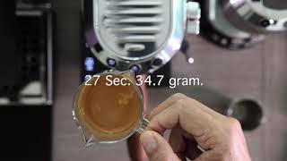 How to perfect shot espresso you Delonghi Dedica EC685 with Bottomless Portafilter Brew Ratio 12 [upl. by Leehar]