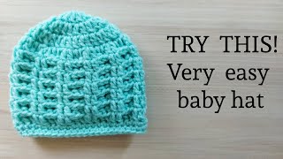 Easy and Adorable Crochet Baby Hat 03 Months  You Must Try This Beginner Friendly Pattern [upl. by Follmer]