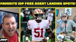 Favorite IDP free agent landing spots  PFF Fantasy Pod [upl. by Annael480]