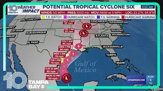 Potential Tropical Cyclone Six expected to become tropical storm Monday in the Gulf [upl. by Lashar]