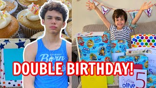 JUDE AND OLLIE DOUBLE BIRTHDAY CELEBRATION AND PRESENT OPENING🥳 LockdownStyle [upl. by Jaquenetta]