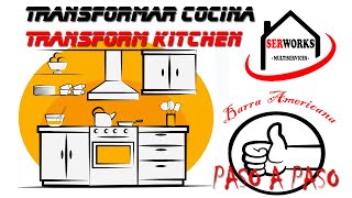 Transformación de Cocina con Arcos a Barra Americana  Paso a paso 🏠  Reformas SERWORKS [upl. by Beverle516]