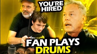 FAN PLAYS DRUMS WITH METALLICA [upl. by Roderick]