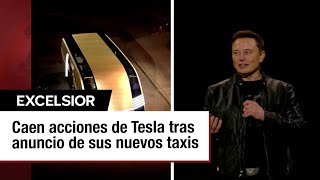 Acciones de Tesla caen más del 7 tras decepcionante evento de ‘Robotaxi’ [upl. by Sternick]