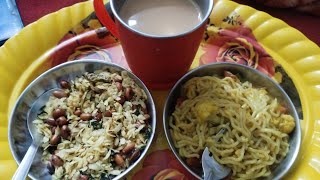 tea time ke samay bnai yummy snackschivda poha namkeen or vegetables maggi 😋 [upl. by Adlesirg]