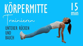 KÖRPERMITTE TRAINIEREN  Unterer Rücken und Bauch  HIIT Workout  Katja Seifried [upl. by Schreck330]