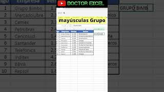 0026 CONVERTIR A MAYÚSCULAS EN EXCEL excel rellenorapido 1minutitodeexcel [upl. by Bussey301]