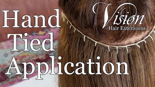 How to apply hand tied beaded row hair extensions  Vision Hair Extensions [upl. by Yobybab]