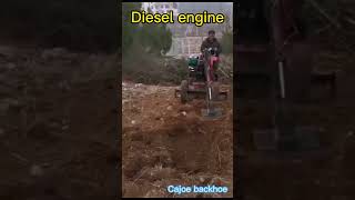 Mini Backhoe towable excavator 360 degree rotation with 2 wheel working in the garden [upl. by Keenan]