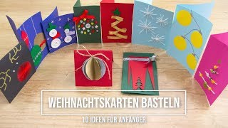 Originelle Weihnachtskarten selber basteln  10 einfache Anleitungen [upl. by Ariahaj]