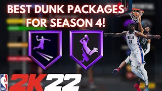 BEST DUNK PACKAGES For SEASON 4 Of NBA 2K22 Current Gen These Are The MOST DIFFICULT To Block [upl. by Genni]