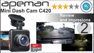 Apeman Mini DashCam C420 REVIEW  Impressions amp Evaluation English Version [upl. by Tod]