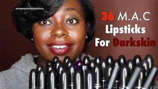 36 MAC Lipsticks on Darker Skin [upl. by Legge]