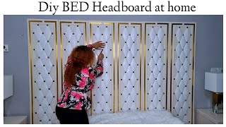 SEE HOW SHE USES OLD WARDROBE DOORS TO MAKE A HEADBOARD AT HOME DIY HEADBOARD USING CERAMIC TILES [upl. by Ridglee]