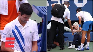 Novak Djokovic out of US Open after hitting judge with tennis ball  2020 US Open Highlights [upl. by Evans]