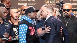 FLOYD MAYWEATHER VS CONOR MCGREGOR  FULL LOS ANGELES PRESS CONFERENCE VIDEO amp FACE OFF [upl. by Mullane894]