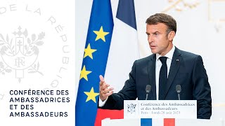 Conférence des Ambassadrices et des Ambassadeurs  le discours du Président Emmanuel Macron [upl. by Duffy]