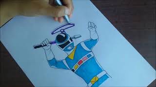 megaranger mega bulue drawing how [upl. by Acimak]