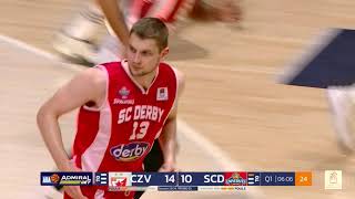 AdmiralBet ABA League 202324 highlights Round 25 Crvena zvezda Meridianbet  SC Derby 142024 [upl. by Yenhpad945]