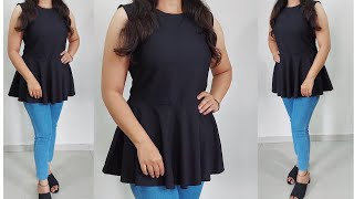 DIY Peplum Top Cutting and Stitching Easy TutorialTrendy Top Cutting and StitchingStylish Top [upl. by Llenahc622]